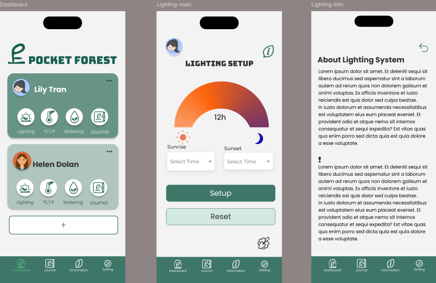 Pocket Forest interface